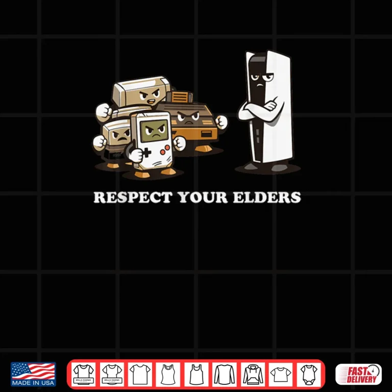 Design Respect Your Elders T Retro 90s Gaming Shirt