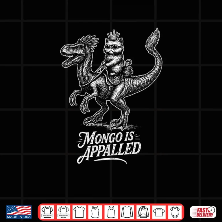 Design Mongo Is Appalled Princess Cat Riding Dinosaur Shirt
