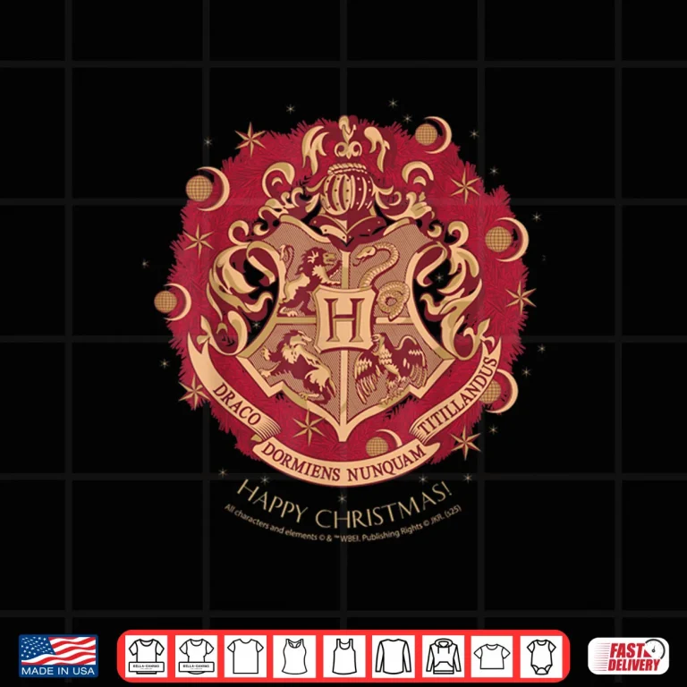 Design Happy Christmas Hogwarts Emblem Shirt