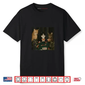 Cats Playing Poker Cat Playing Card Gambling Meme Shirt