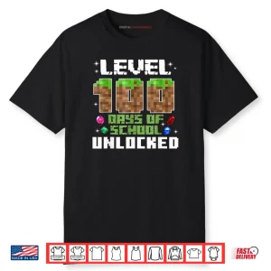 Level 100 Days of School Unlocked Gamer Shirt