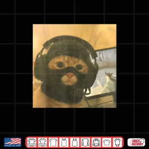Tactical Gamer Cat Meme Graphic Shirt 3 Design Tactical Gamer Cat Meme Graphic Shirt