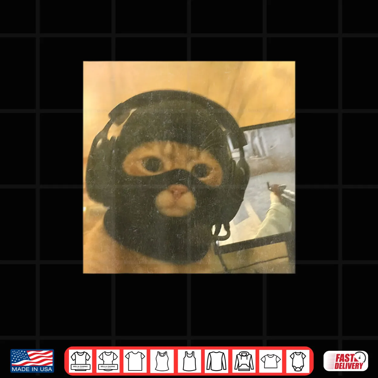 Tactical Gamer Cat Meme Graphic Shirt Tactical Gamer Cat Meme Graphic Shirt