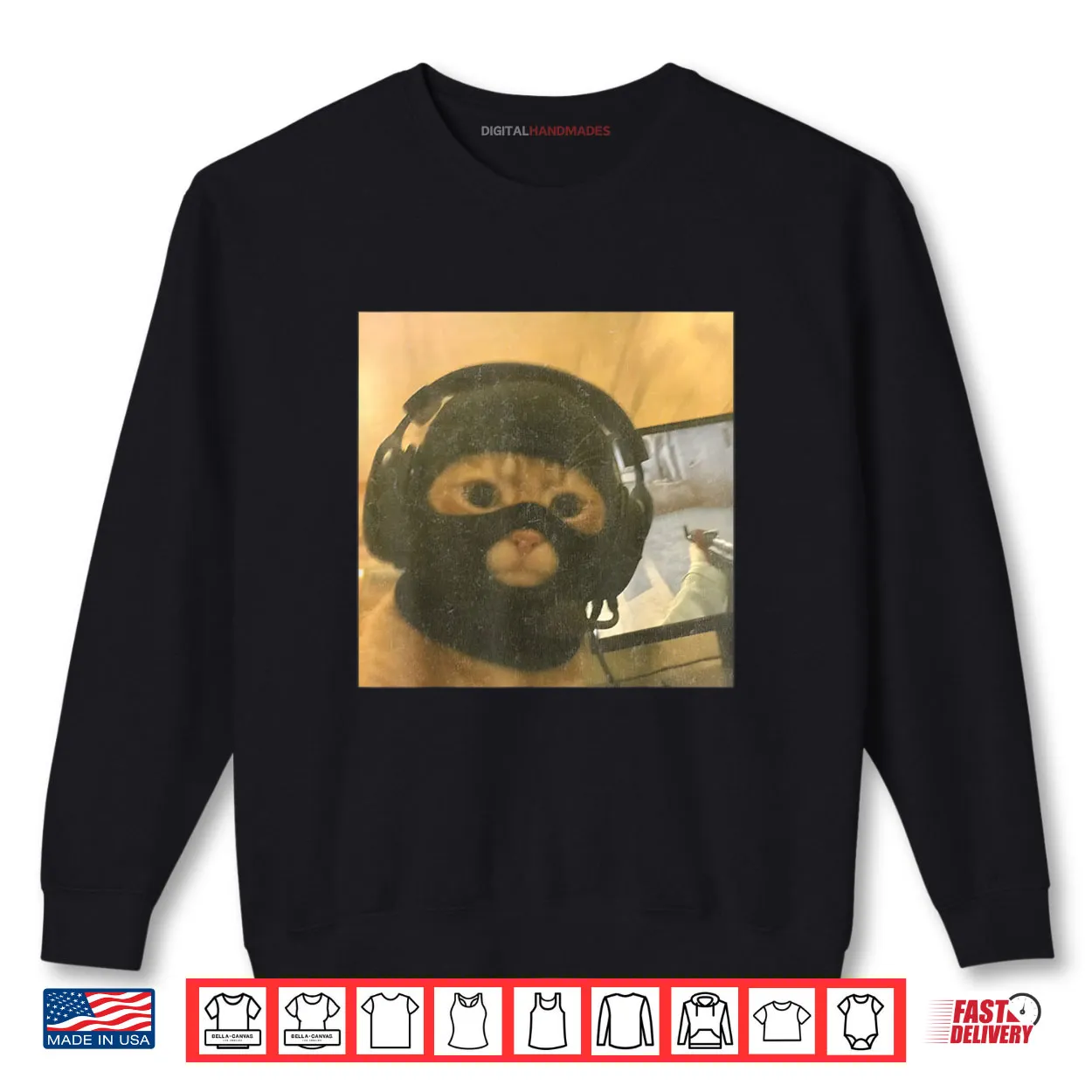 Tactical Gamer Cat Meme Graphic Shirt Tactical Gamer Cat Meme Graphic Shirt