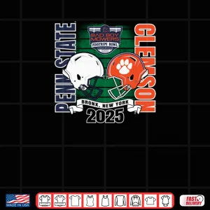 Penn State Nittany Lions vs Clemson Tigers Pinstripe Bowl 25 Shirt 3 Design Penn State Nittany Lions vs Clemson Tigers Pinstripe Bowl 25 Shirt
