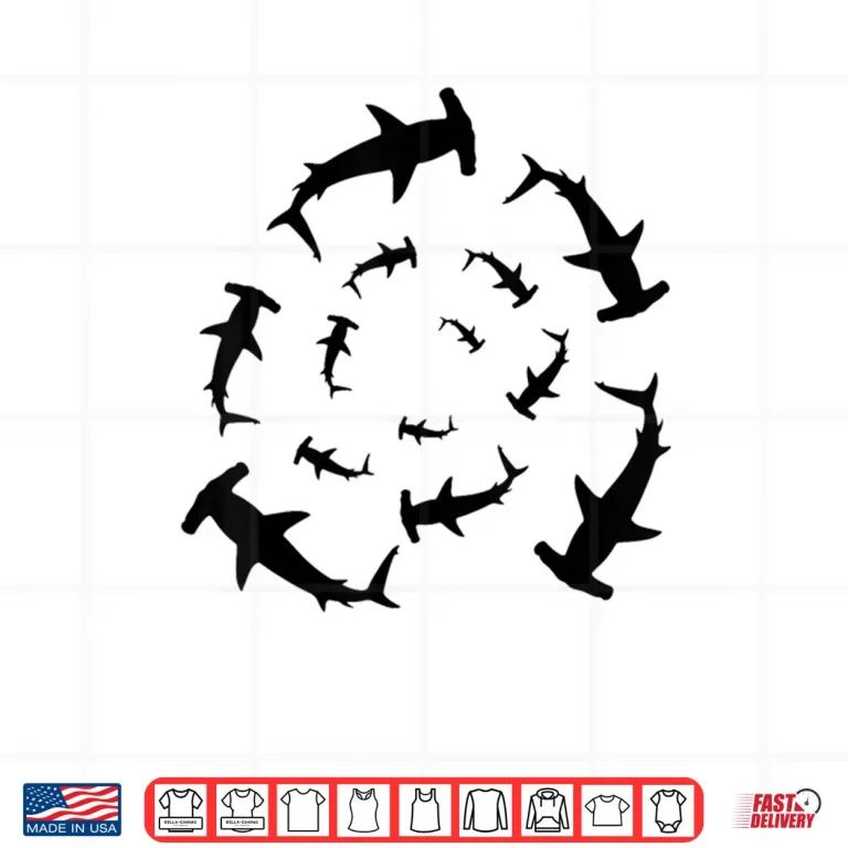 Shark Lover Silhouette of Hammerhead Sharks Circling Above Shirt 3 Design Shark Lover Silhouette of Hammerhead Sharks Circling Above Shirt