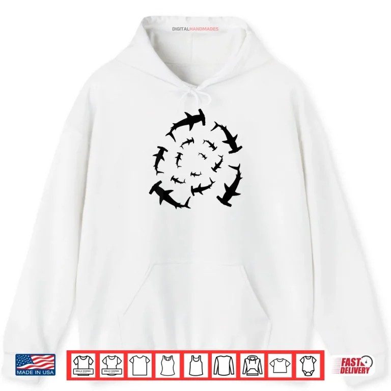 Shark Lover Silhouette of Hammerhead Sharks Circling Above Shirt 2 Hoodie Shark Lover Silhouette of Hammerhead Sharks Circling Above Shirt
