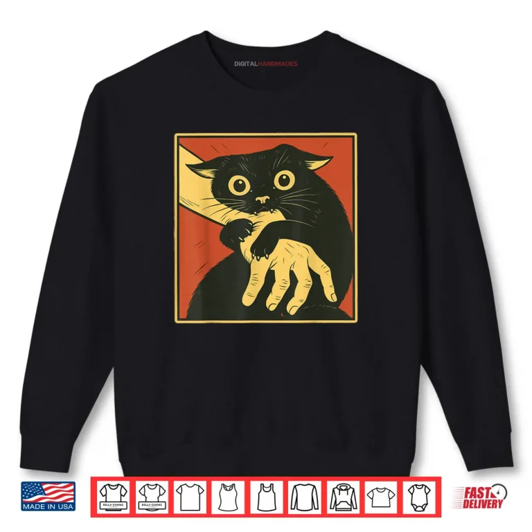 Cat Bite Horror Cat Lover Cat Bite Hand Cad Dad Mom Shirt 1 Sweatshirt Cat Bite Horror Cat Lover Cat Bite Hand Cad Dad Mom Shirt