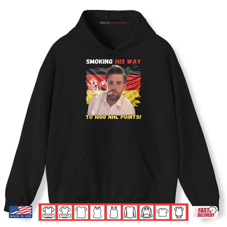 Hoodie Leon Draisaitl Smoking His Way To NHL 1000 Points Shirt