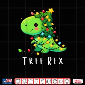 Design Tree Rex Xmas Trex Boys Toddler Christmas Dinosaur Shirt