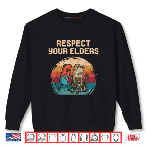 Sweatshirt Respect Your Elders Gaming Control Retro Video Game Shirt