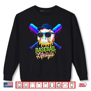 Baseball Life Style 101 Apparel Youth Drip Baseball Shirt 1 Sweatshirt Baseball Life Style 101 Apparel Youth Drip Baseball Shirt
