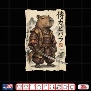 Samurai Capybara Japanese Art Vintage Graphic Animal Shirt 3 Design Samurai Capybara Japanese Art Vintage Graphic Animal Shirt