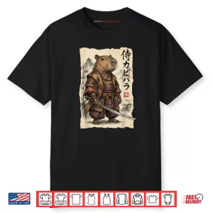 Samurai Capybara Japanese Art Vintage Graphic Animal Shirt