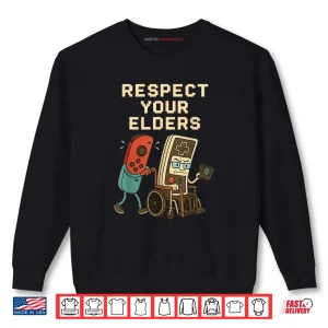 Sweatshirt Respect Your Elders Retro Gaming Funny Gamer Controller Shirt