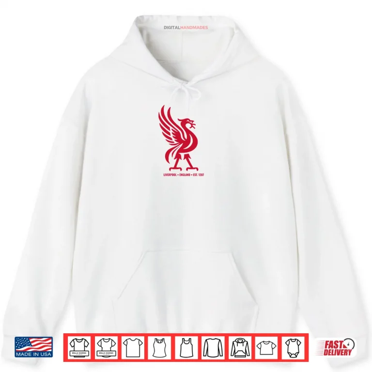 Hoodie Liverpool England Est. 1207 Colossal Liverbird Red Shirt
