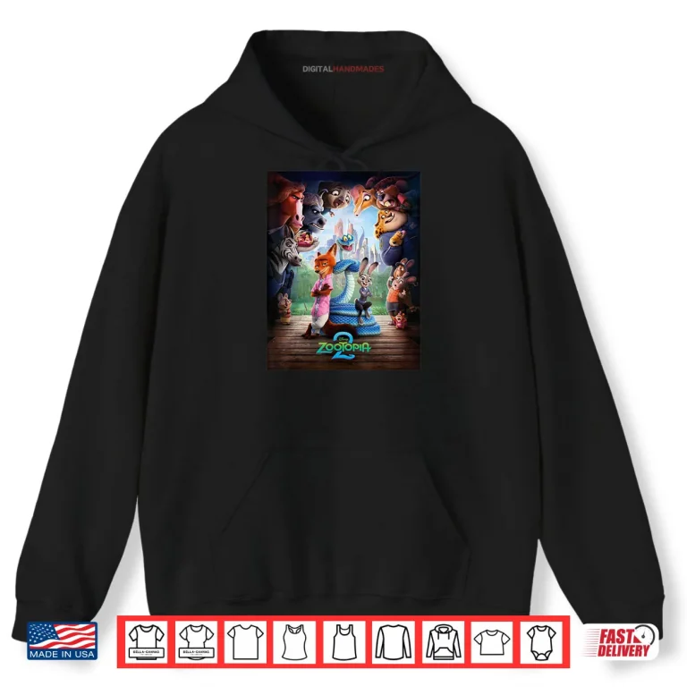 Hoodie Disney Zootopia 2 Nick Judy Gary Surrounded Poster Art Shirt