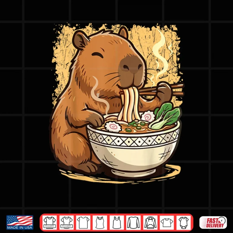 Design Capybara Eating Ramen Noodles Shirt