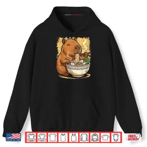 Hoodie Capybara Eating Ramen Noodles Shirt
