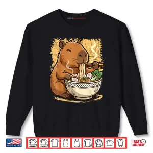 Sweatshirt Capybara Eating Ramen Noodles Shirt
