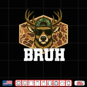 Design Bruh Deer Funny Deer Hunting Camo Hat Youth Teens Kids Slang Shirt