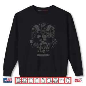 Sweatshirt Helldivers 2 Helmet Enemy Icons Video Game Shirt