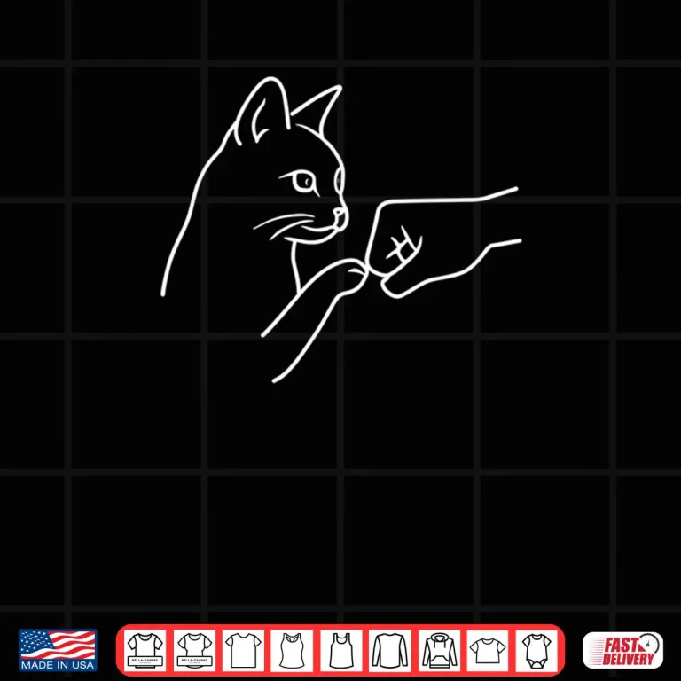 Design Cat Punch Hand Friendship Fist Bump Cat Lovers Shirt