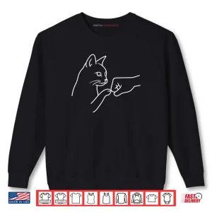 Sweatshirt Cat Punch Hand Friendship Fist Bump Cat Lovers Shirt