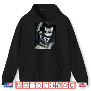 Hoodie 67 Cat Wearing Sunglasses Gen Alpha Funny Six Seven 6 7 Meme Shirt