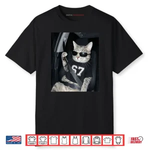 67 Cat Wearing Sunglasses Gen Alpha Funny Six Seven 6 7 Meme Shirt