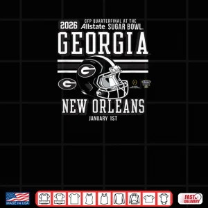 Design Georgia Bulldogs Sugar Bowl CFP Quarterfinal 2025 2026 Red Shirt