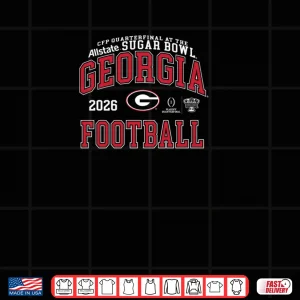Design Georgia Bulldogs Sugar Bowl CFP Quarterfinal 2025 2026 Black Shirt