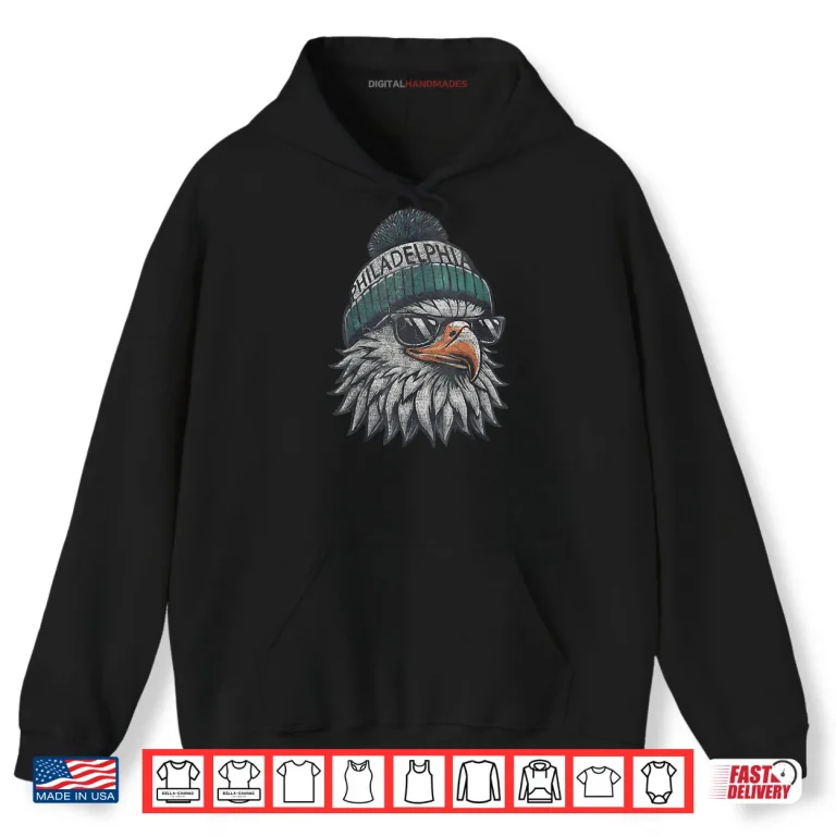 Hoodie Eagle with Sunglasses Cool Shirt