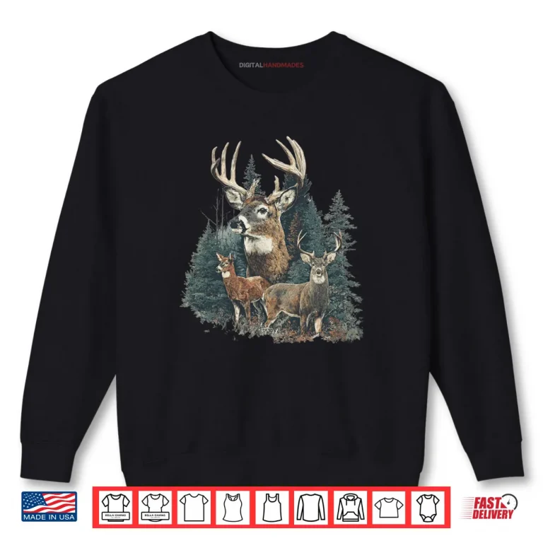 Vintage Deer 90s Graphic Style Hunter Deer Faded Nature Shirt 1 Sweatshirt Vintage Deer 90s Graphic Style Hunter Deer Faded Nature Shirt