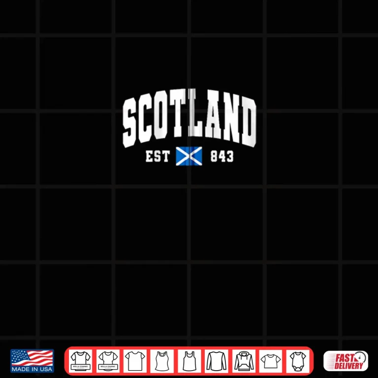 Design Scotland Est 843 Scottish Flag Shirt