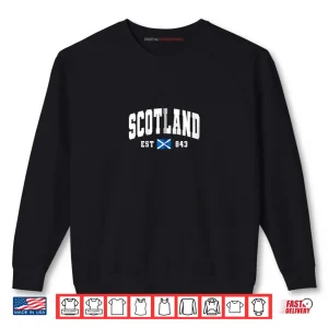 Sweatshirt Scotland Est 843 Scottish Flag Shirt
