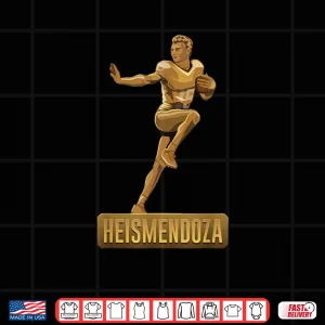 Design Gold Football Award Statue with Number 15 HEISMENDOZA Pride Shirt