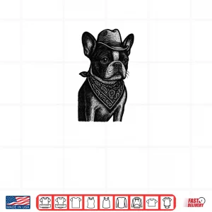 Design Boston Terrier Dog Cowboy Bandana Shirt