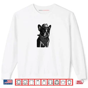 Sweatshirt Boston Terrier Dog Cowboy Bandana Shirt
