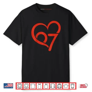 Valentine’s Day 67 Meme 67th Birthday 6 7 Valentine Heart Shirt