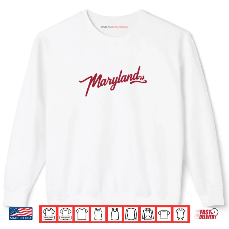 Sweatshirt Classic Maryland Flag Script Shirt