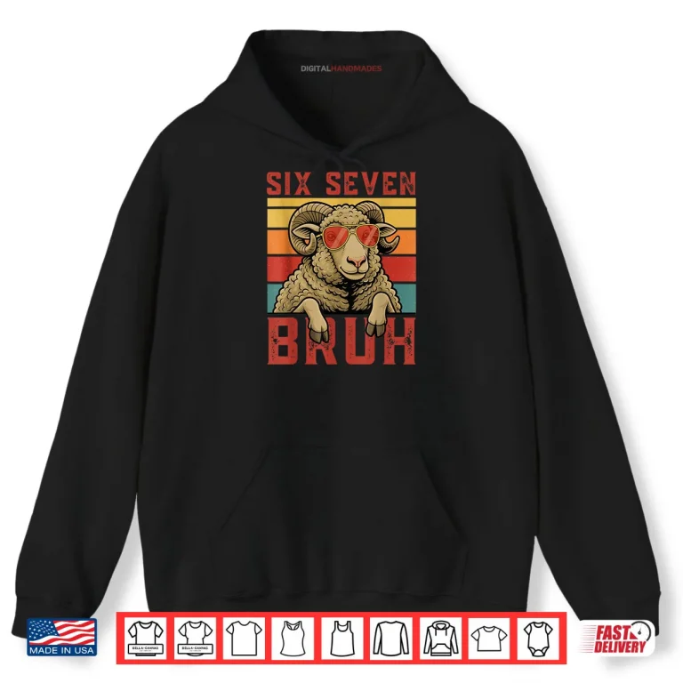 Hoodie 67 6 7 Sheep Retro Sunglasses Six Seven Shirt