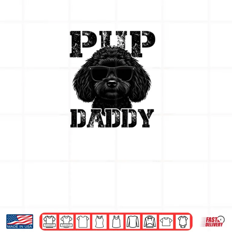 Design Pup Daddy Shih Poo Black Shirt