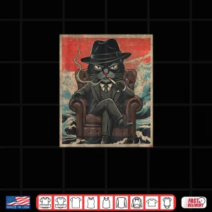 Design Cool Mafia Cat The CatFather Smoking Shirt