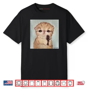 Angry Kitty with Gun Cat Meme Kawaii Kitty Joke Shirt