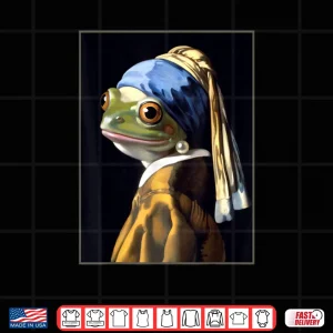 Design Frog Vermeers Girl with a Pearl Earring Parody Meme Shirt