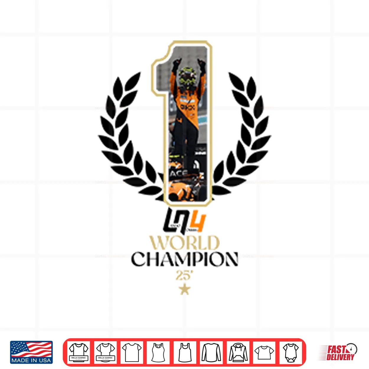 Lando Norris F1 2025 World Champion Shirt Lando Norris F1 2025 World Champion Shirt