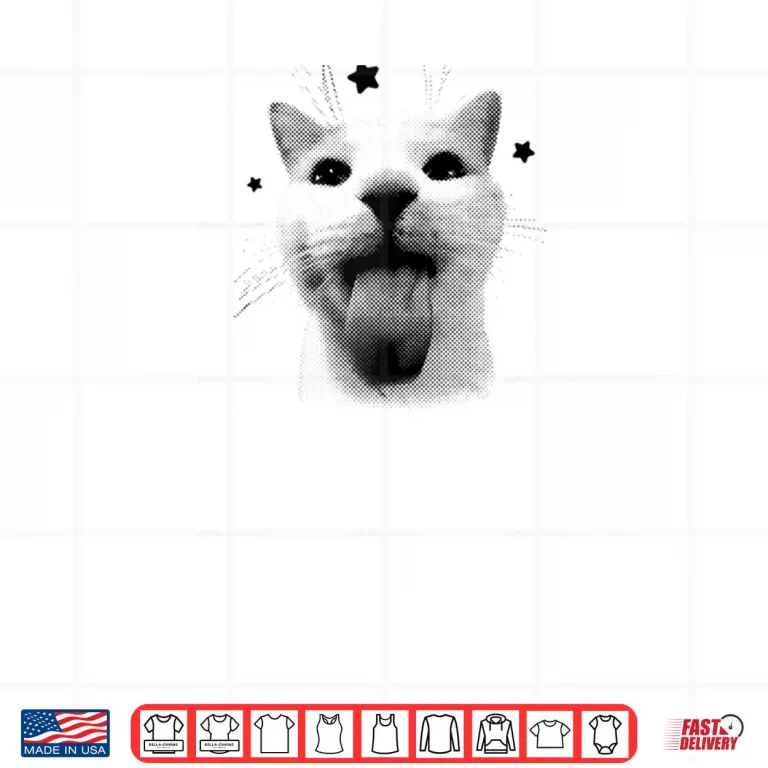 Design Funny Y2k Cat Silly Cats 90s Retro Kitten for Cat Lovers Shirt