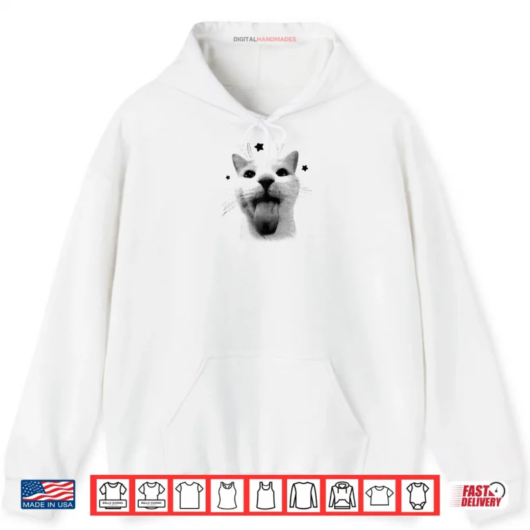 Hoodie Funny Y2k Cat Silly Cats 90s Retro Kitten for Cat Lovers Shirt