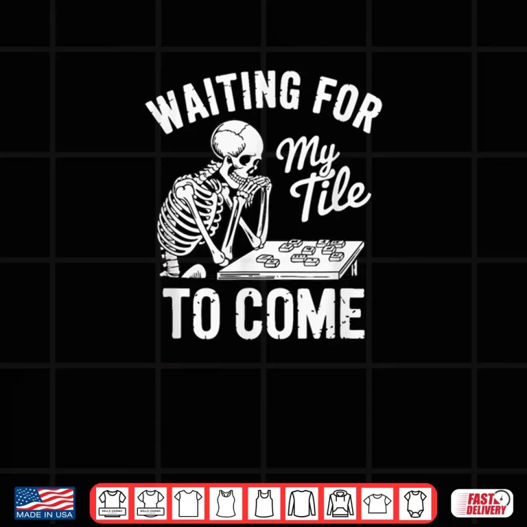 Design Waiting for My Tile to Come Mahjong Japanese Chinese Game Shirt